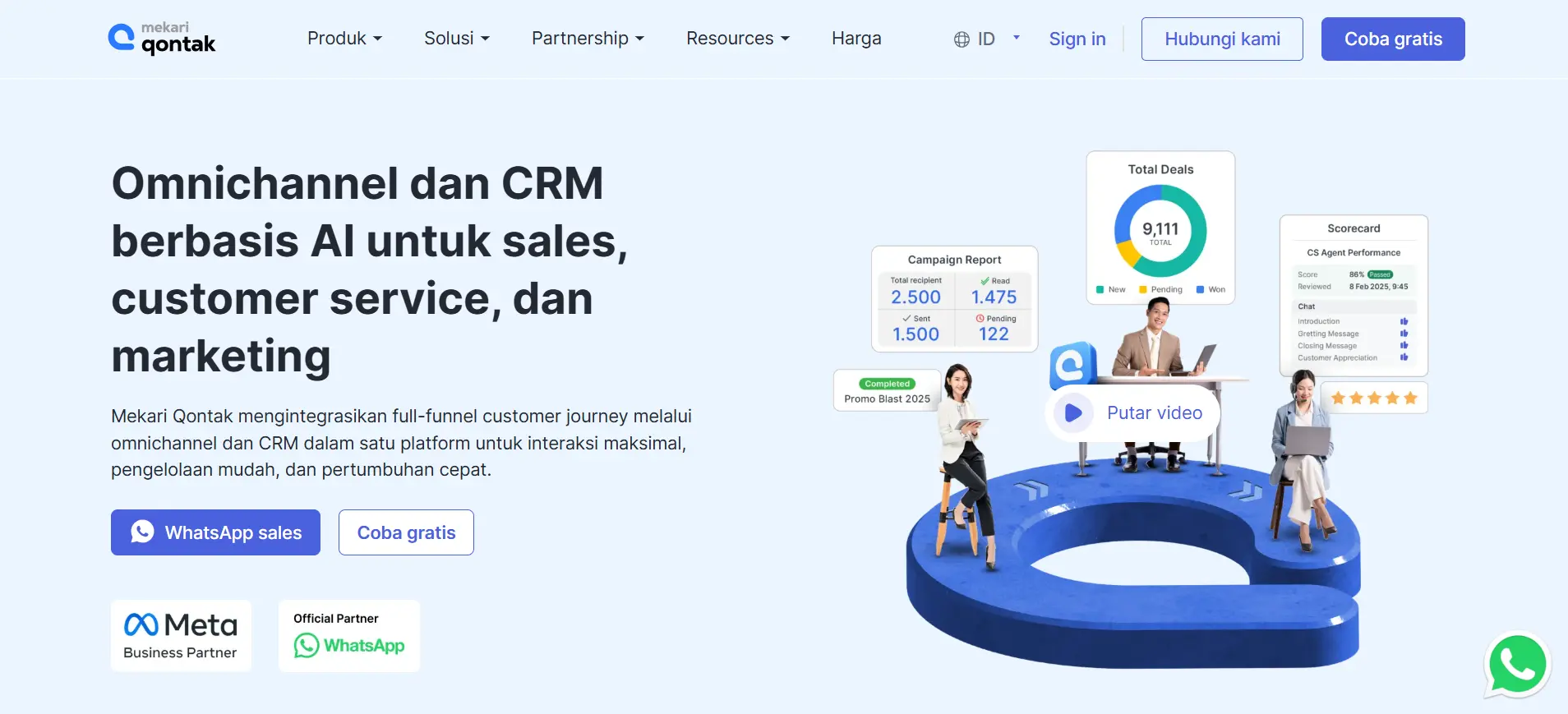 Tampilan Homepage WhatsApp Blast Software Mekari Qontak Homepage WhatsApp Blast Software Mekari Qontak