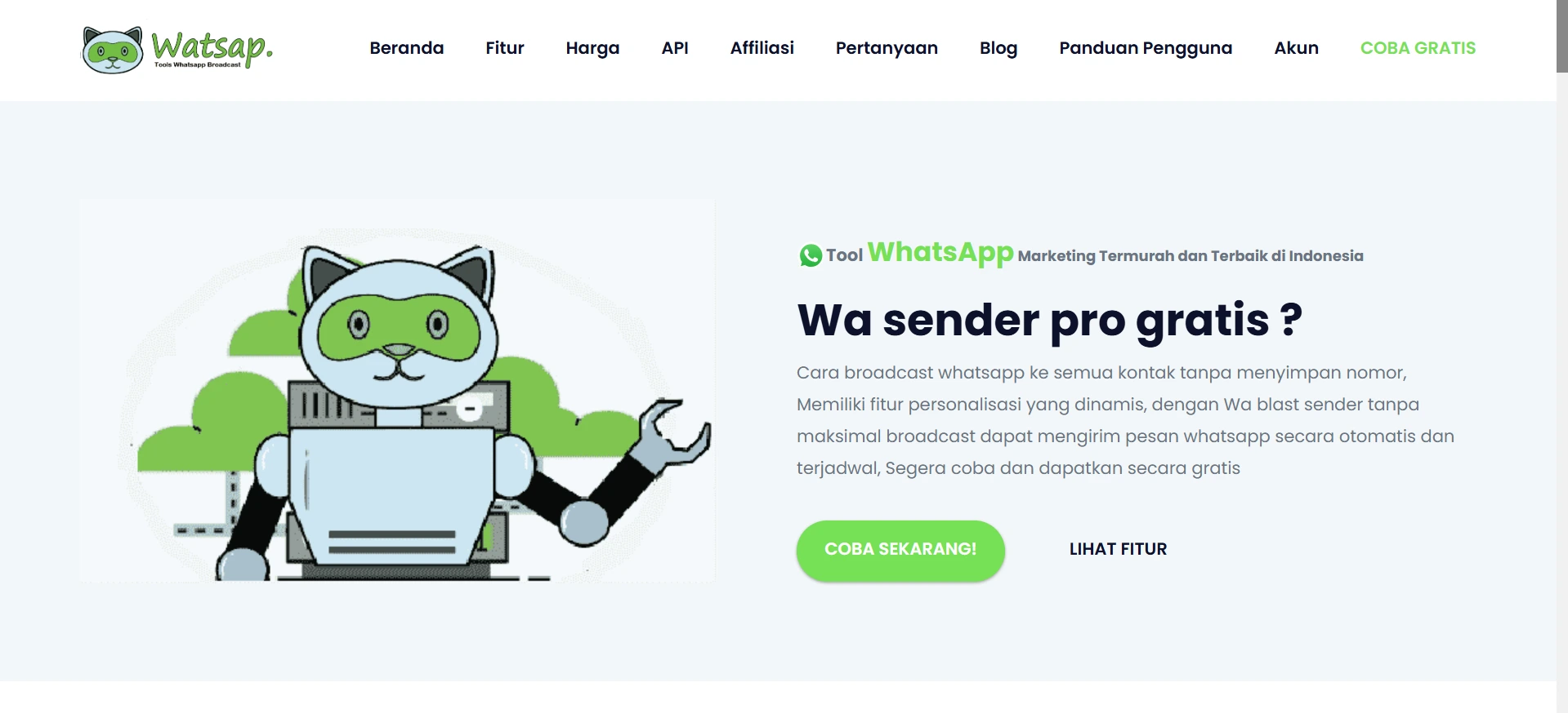 Ilustrasi Homepage WhatsApp Blast Software Watsap.id Homepage WhatsApp Blast Software Watsap.id