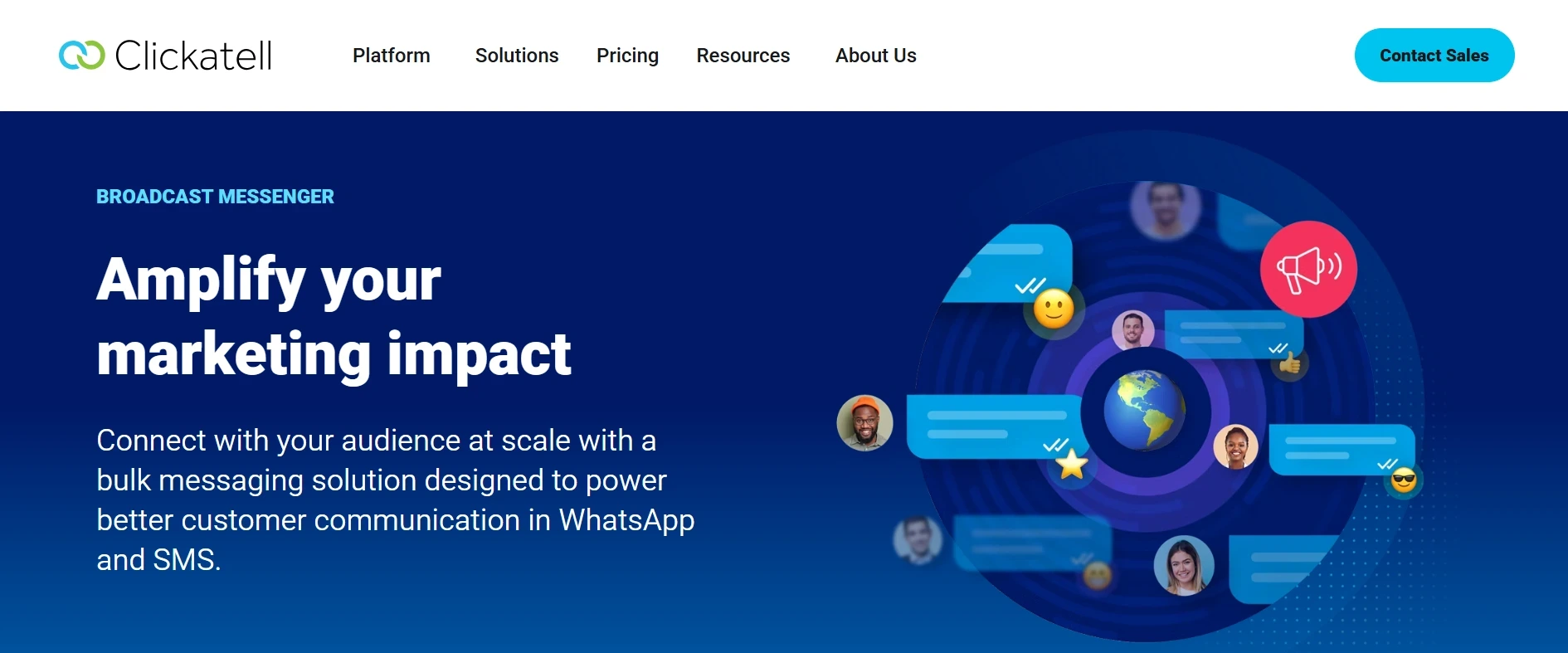 Ilustrasi Homepage WhatsApp Blast Software Clickatell Homepage WhatsApp Blast Software Clickatell