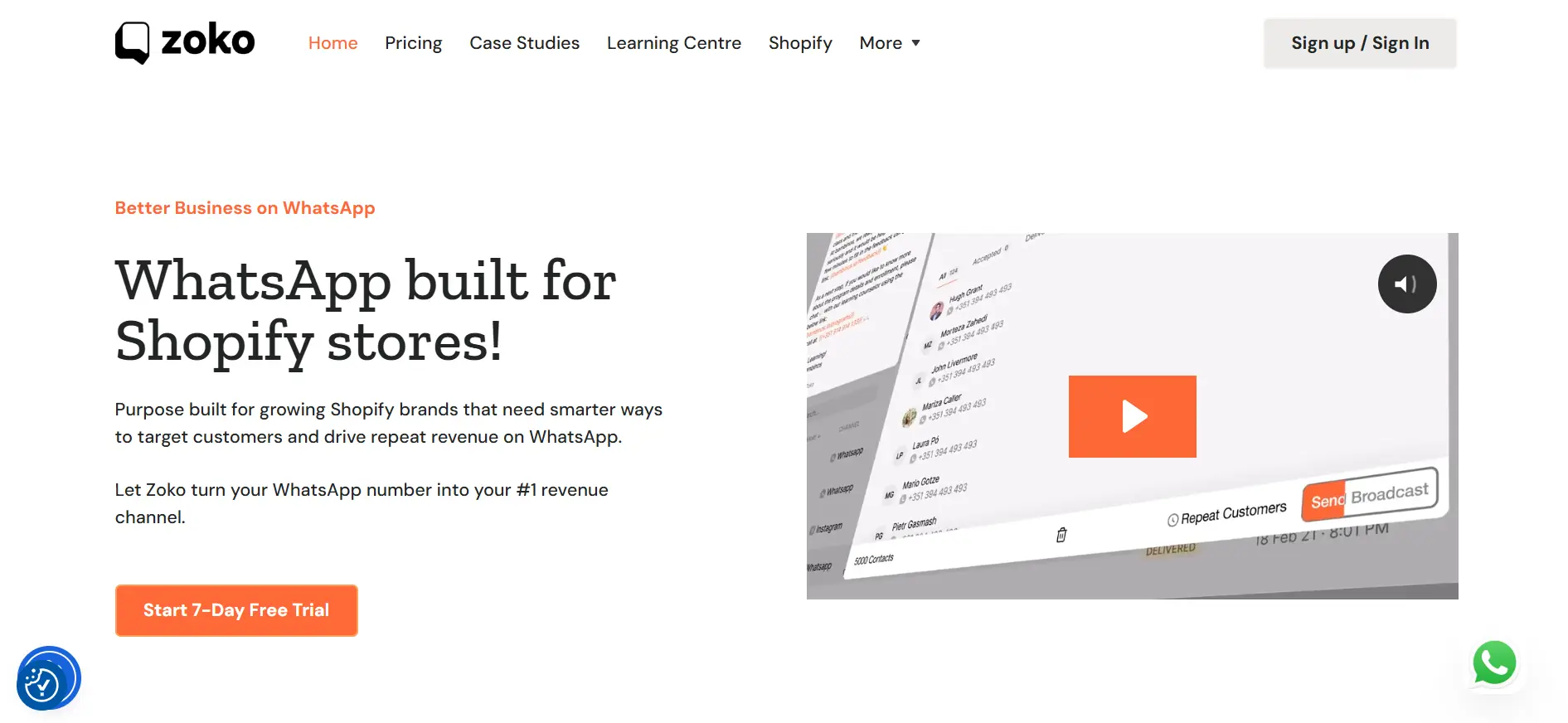 Tampilan Homepage WhatsApp Blast Software Zoko Homepage WhatsApp Blast Software Zoko