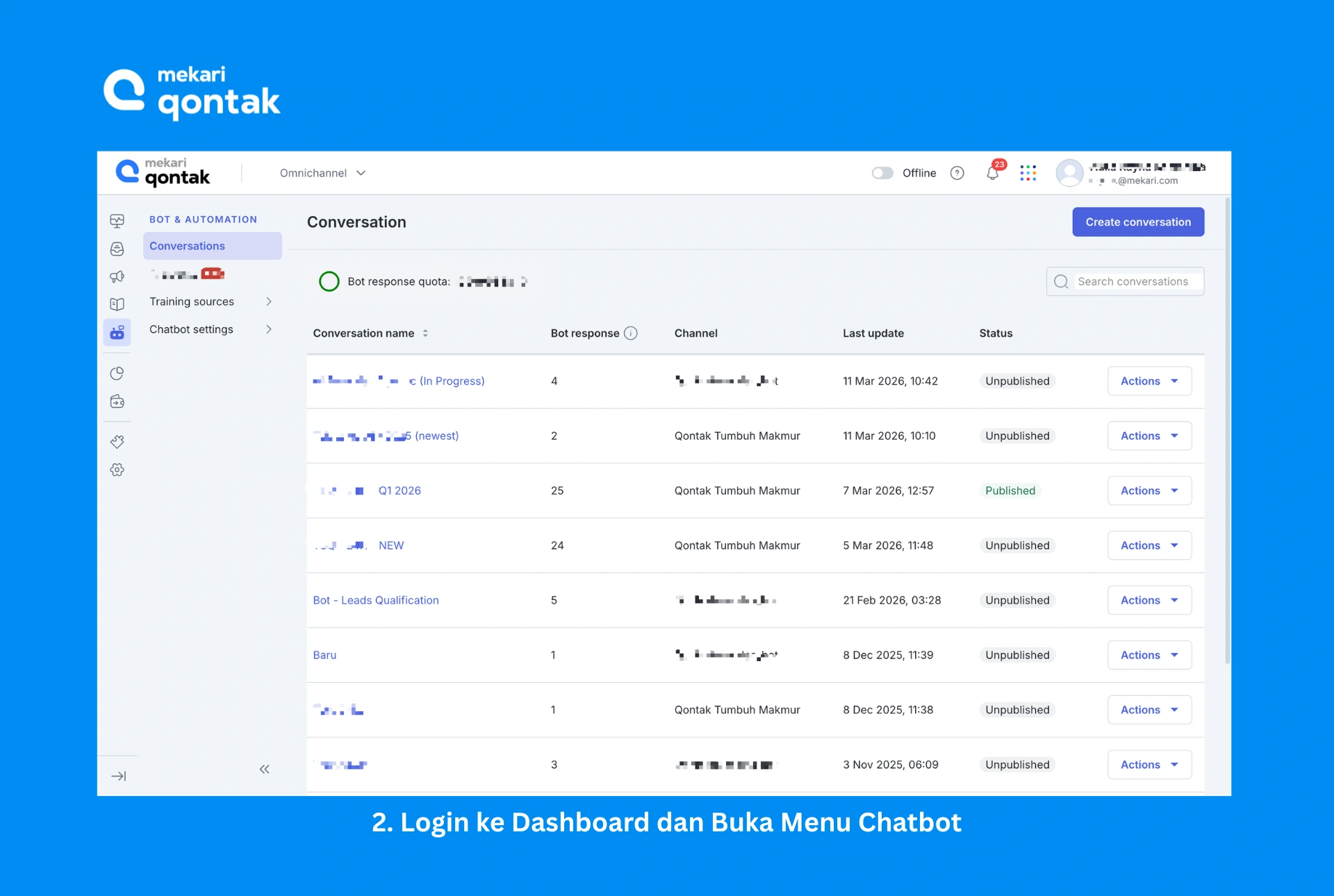 Tampilan Dashboard Menu Chatbot Tampilan Dashboard Menu Chatbot