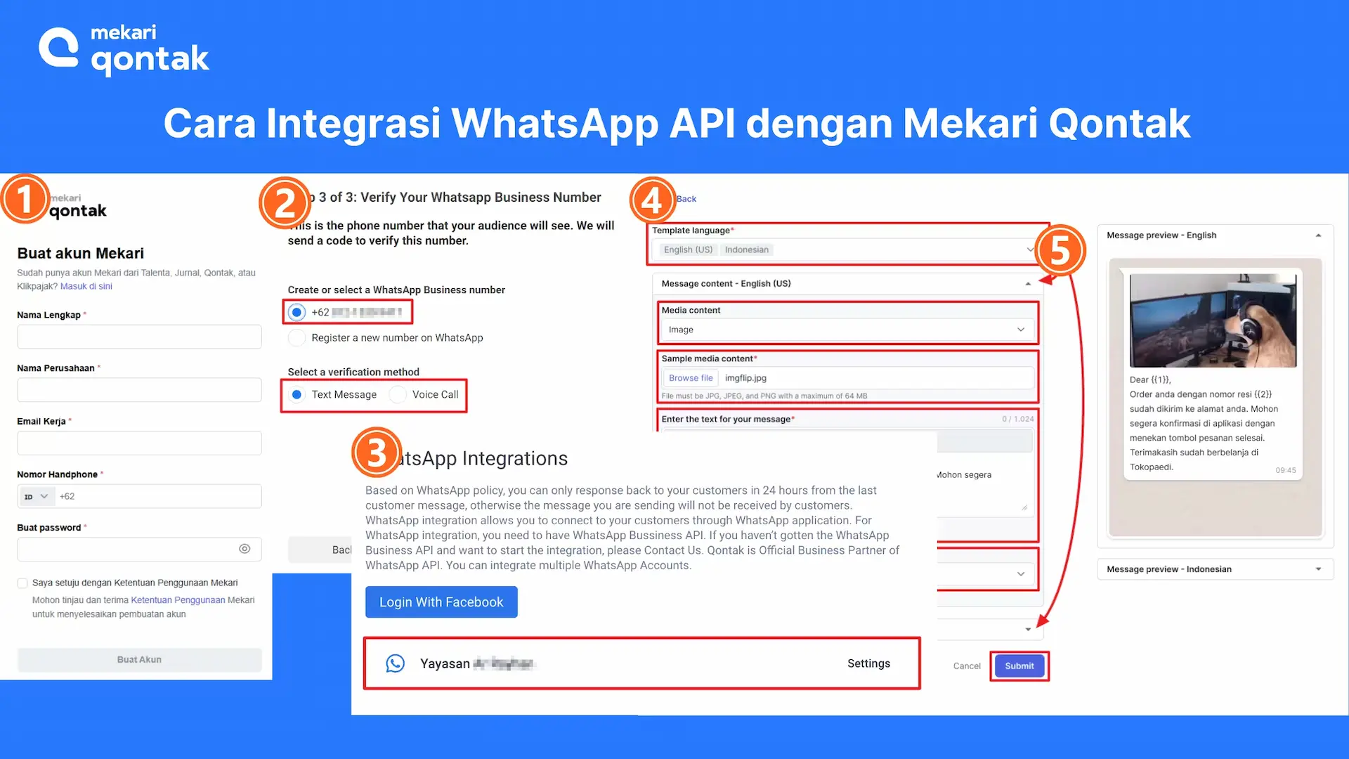Cara Integrasi WhatsApp API dengan Mekari Qontak