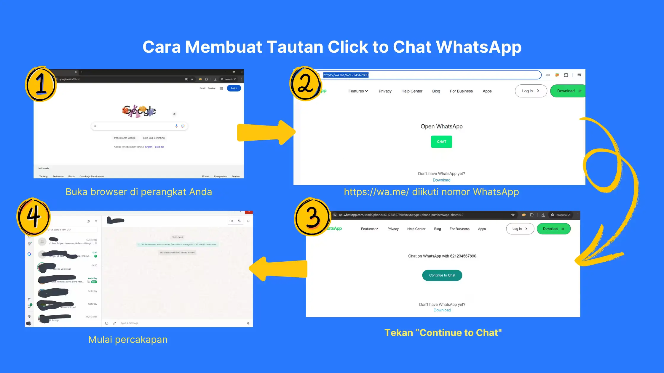  Cara Membuat Click to Chat WhatsApp dengan Tautan Standar