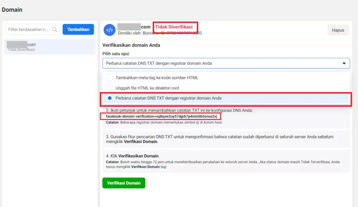 Cara Mendapatkan Meta Verified WhatsApp Business_ verifikasi domain