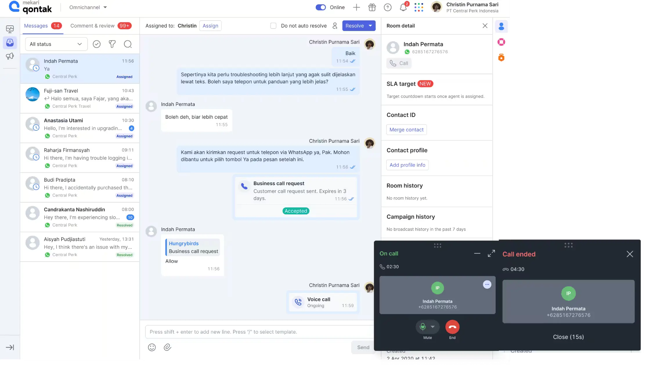 Melakukan Panggilan via Platform Omnichannel