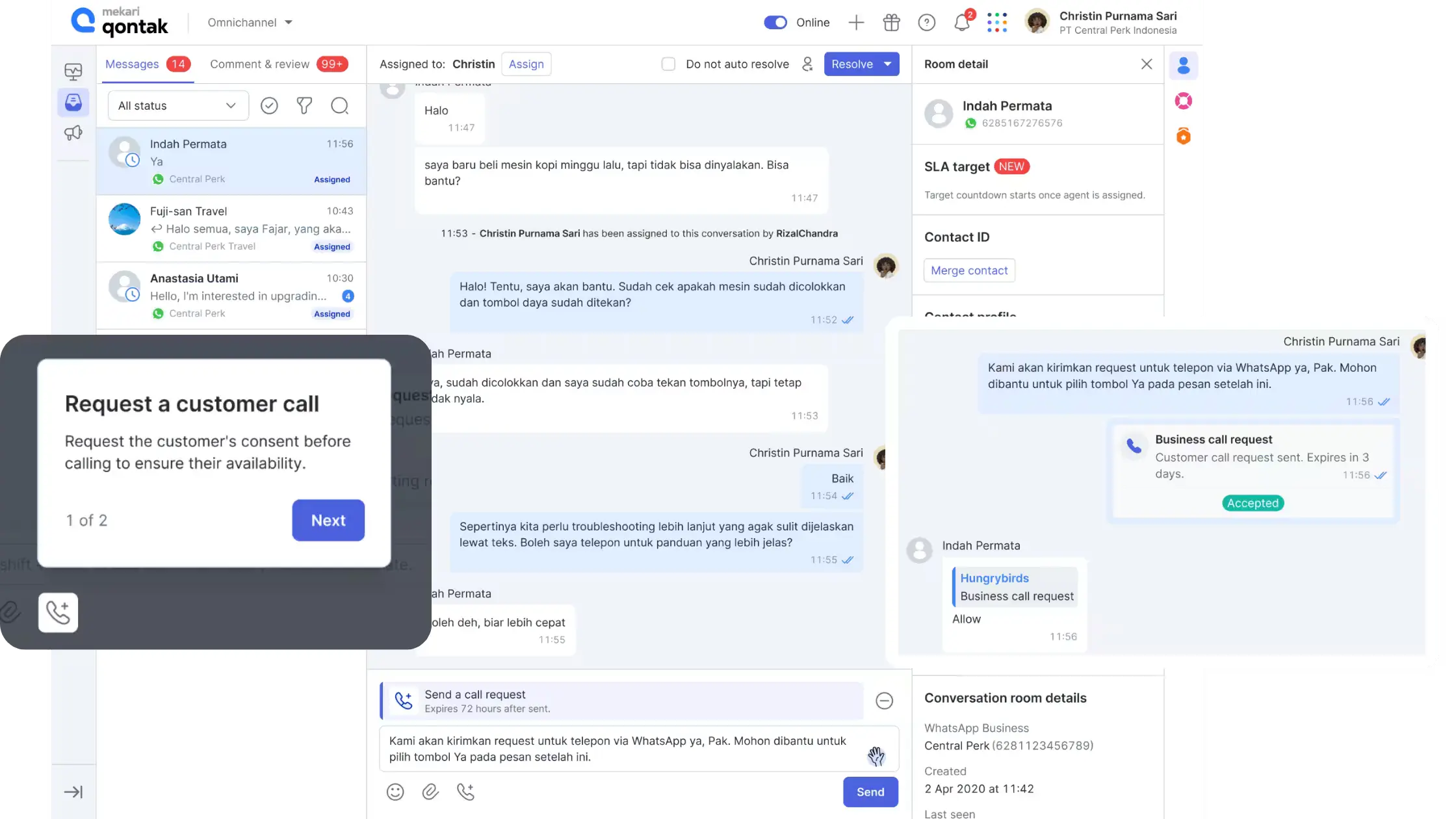 Mengirim Permintaan Panggilan