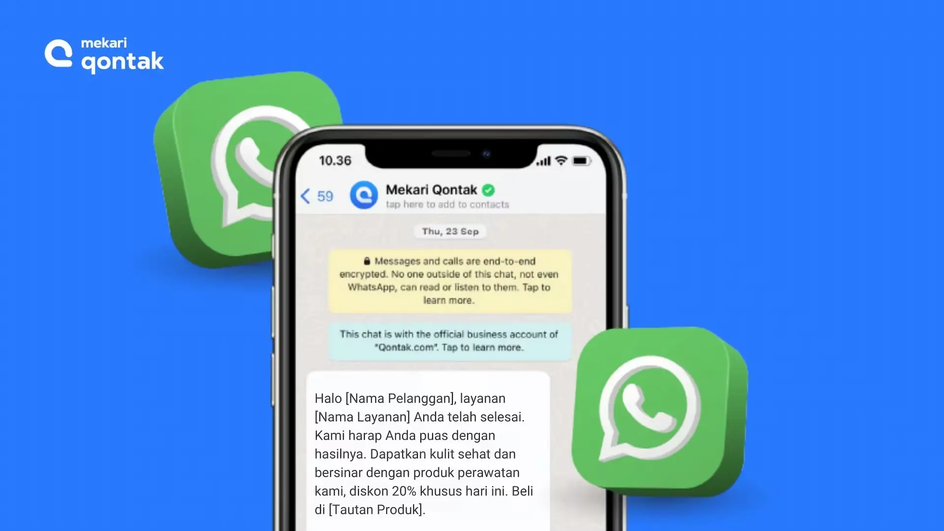 Contoh Template WhatsApp API - Service + Marketing Conversation