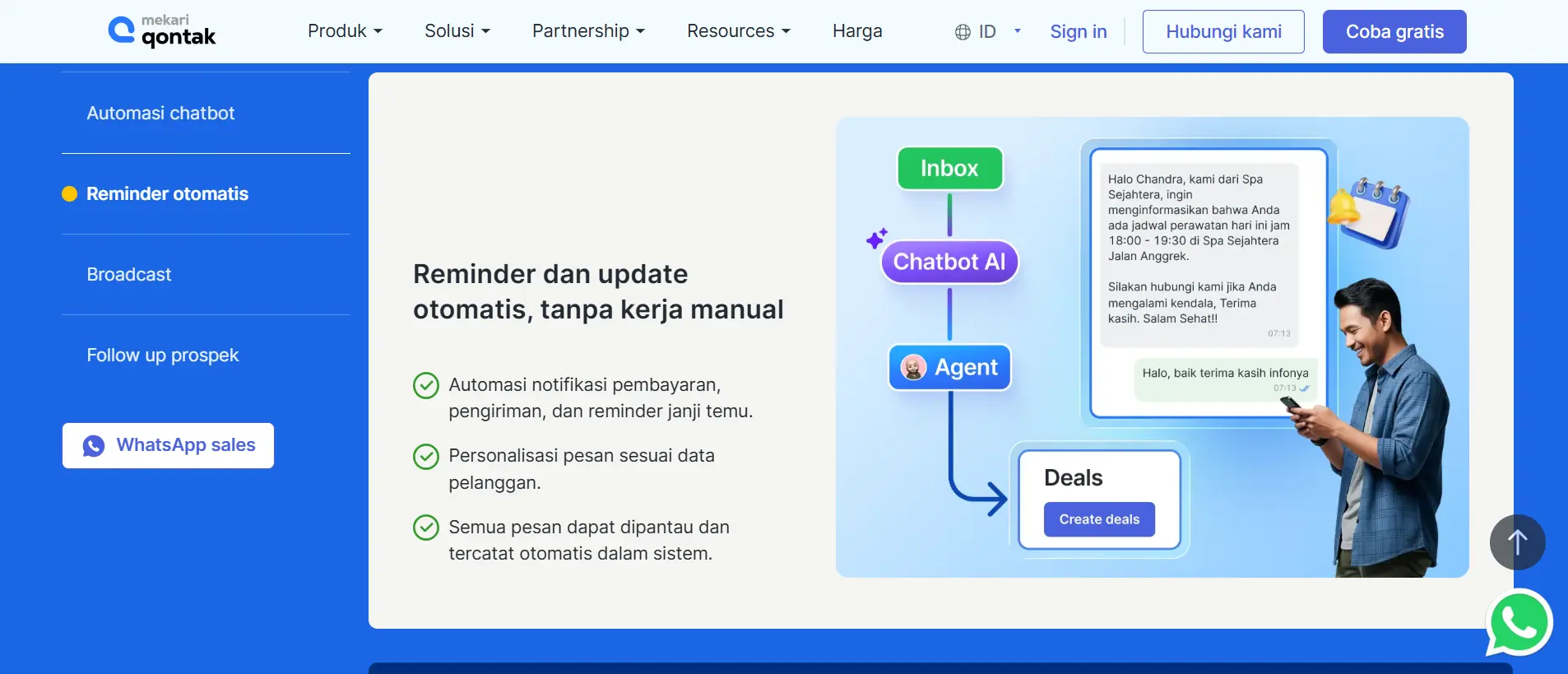 Tampilan Fitur Reminder Otomatis WhatsApp OTP Service Terbaik Mekari Qontak Fitur Reminder Otomatis WhatsApp OTP Service Terbaik Mekari Qontak