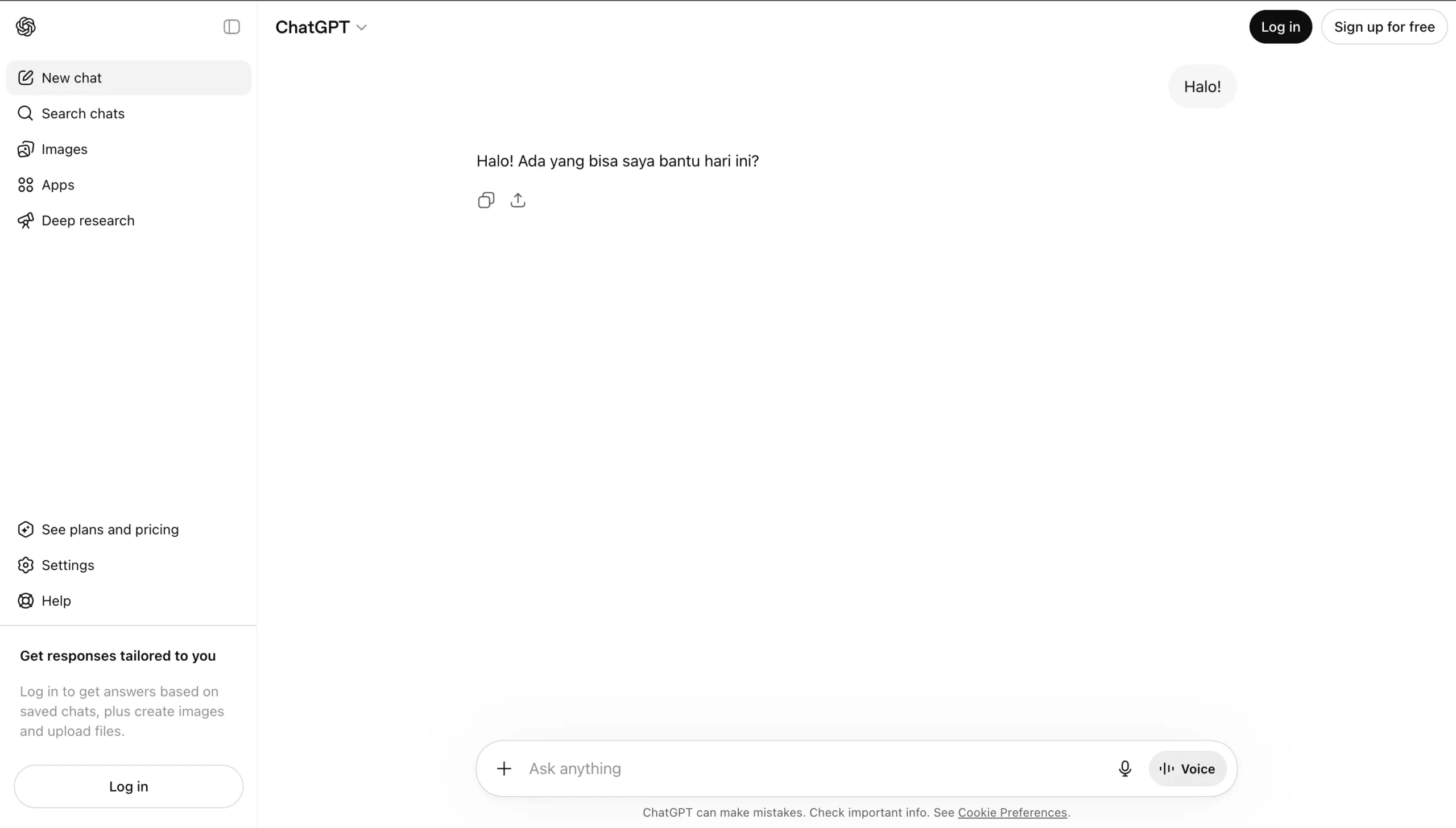 Tampilan Halaman ChatGPT Alternatif Search Engine Terbaik Selain Google_ChatGPT
