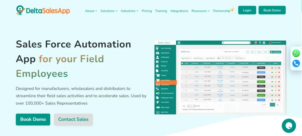 Halaman Homepage Aplikasi Sales Rokok Delta Sales App