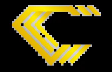 Logo berwarna kuning dengan garis-garis dinamik membentuk huruf "C". Desain ini menciptakan kesan modern dan energik, cocok untuk brand inovatif.