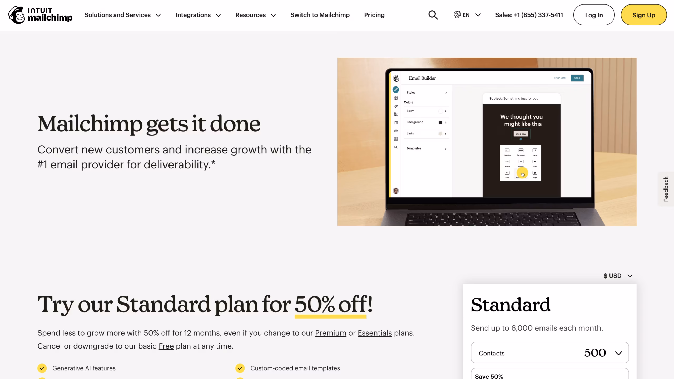 Tools Digital Marketing Landing Page Mailchimp