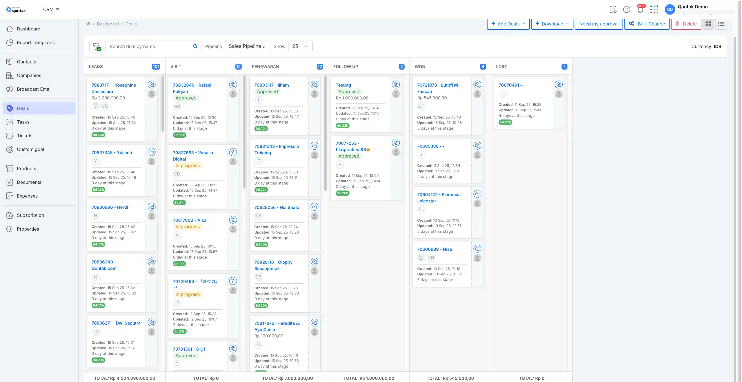Tampilan Dashboard Manajemen Deals Aplikasi Mapping Area Mekari Qontak Dashboard Manajemen Deals Aplikasi Mapping Area Mekari Qontak