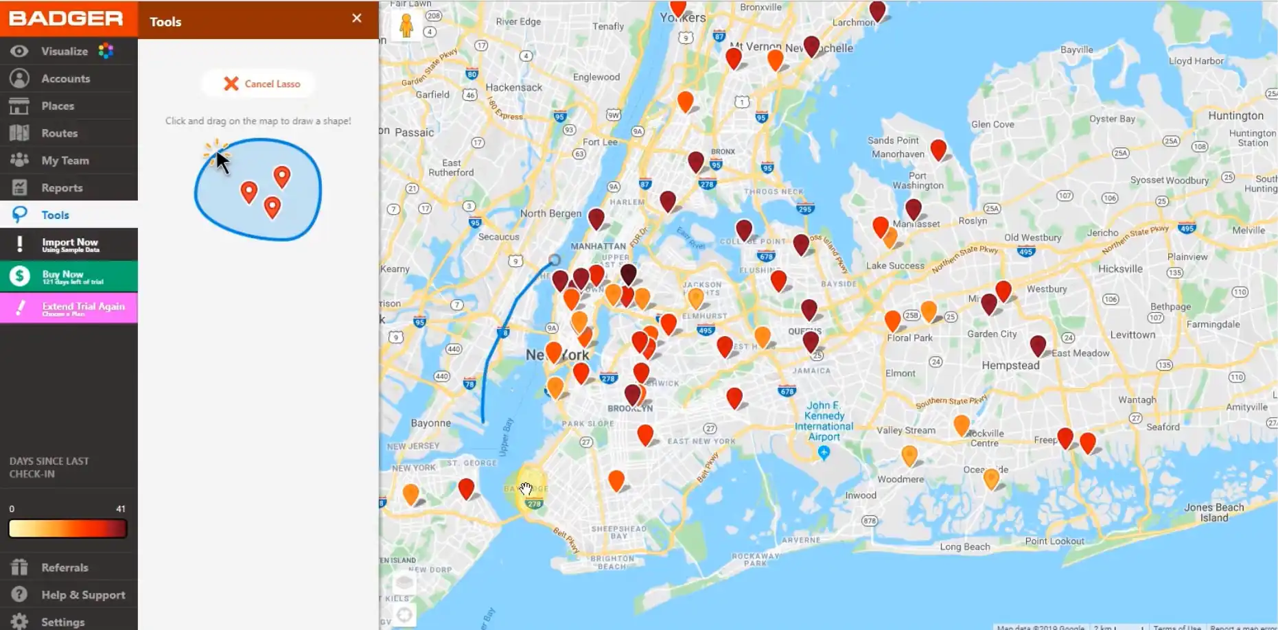 Tampilan Dashboard Point Clustering Aplikasi Sales Mapping Badger Maps Dashboard Point Clustering Aplikasi Sales Mapping Badger Maps