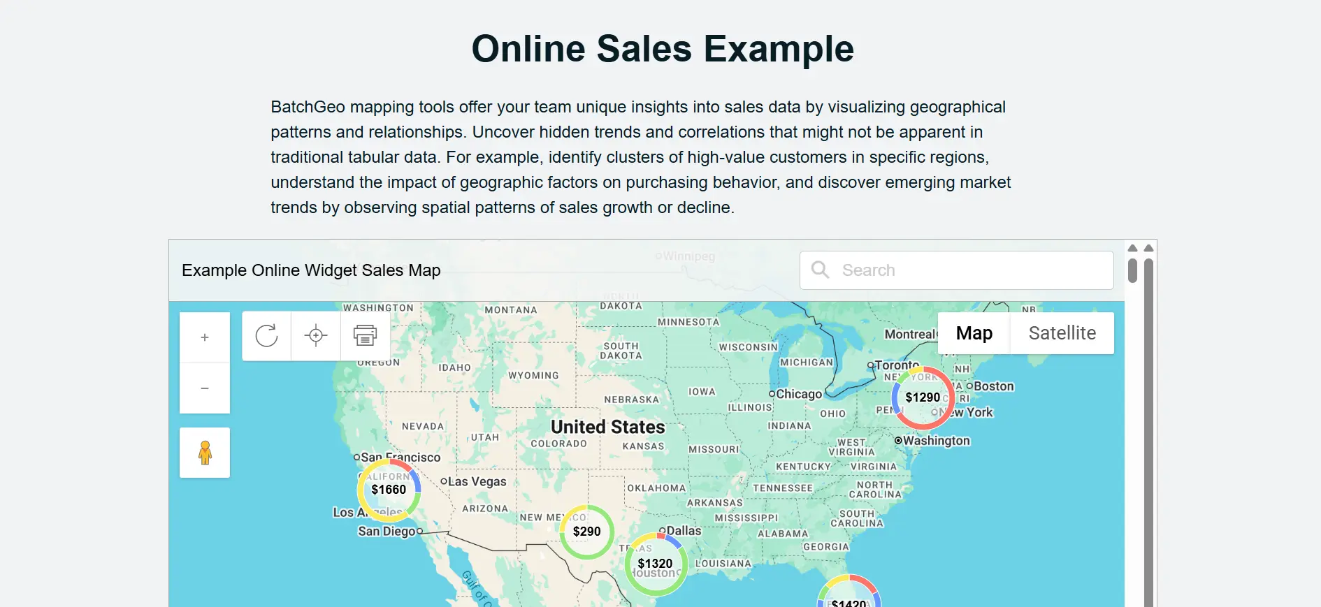Tampilan Fitur Online Sales Mapping Aplikasi Mapping Area BatchGeo Fitur Online Sales Mapping Aplikasi Mapping Area Batchgeo