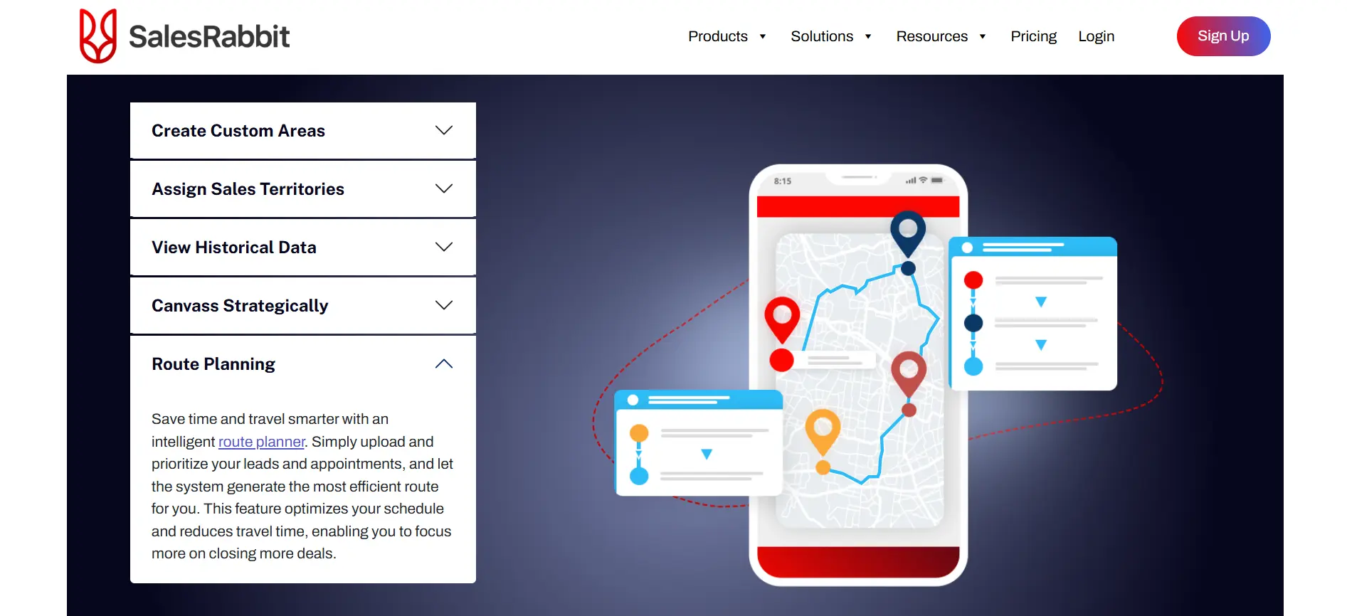 Tampilan Fitur Route Planning Sales Aplikasi Mapping Area SalesRabbit Fitur Route Planning Sales Aplikasi Mapping Area SalesRabbit