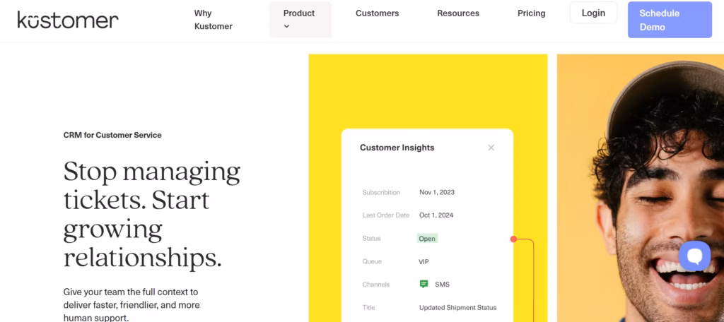 Ilustrasi Tampilan Homepage Customer Engagement Kustomer