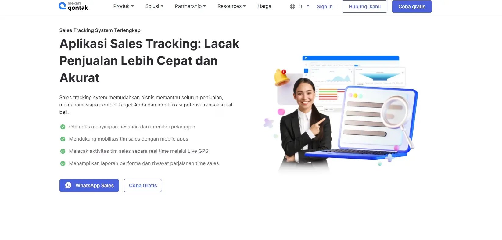Tampilan Homepage Aplikasi Kunjungan Sales Mekari Qontak Mekari Qontak