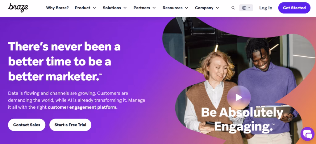 Ilustrasi Tampilan Homepage Customer Engagement Braze