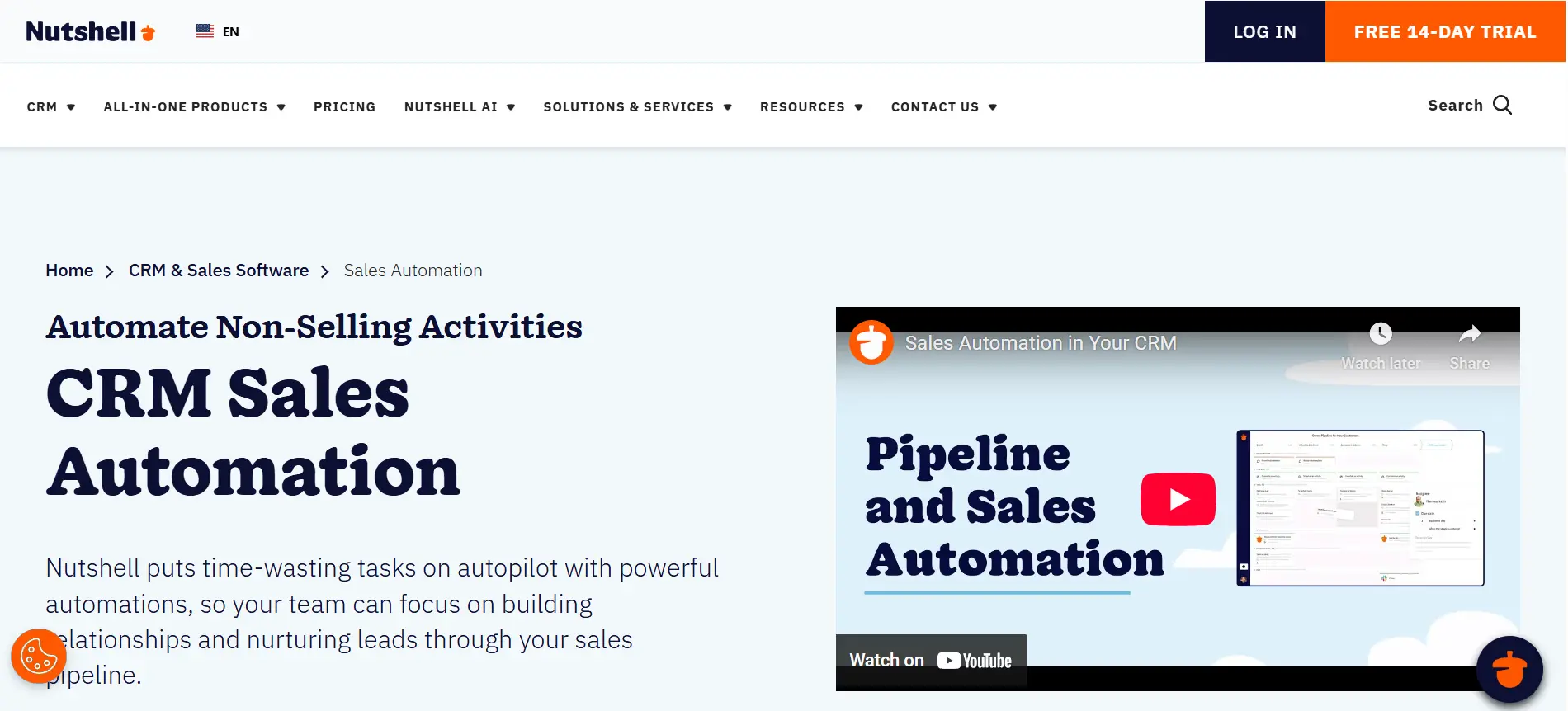 Tampilan Homepage Kunjungan Aplikasi Sales Nutshell Nutshell