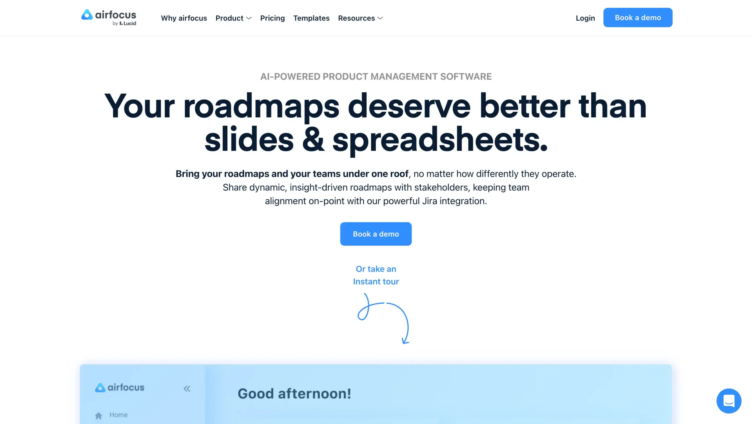 Landing Page Airfocus Feedback Management System_Airfocus