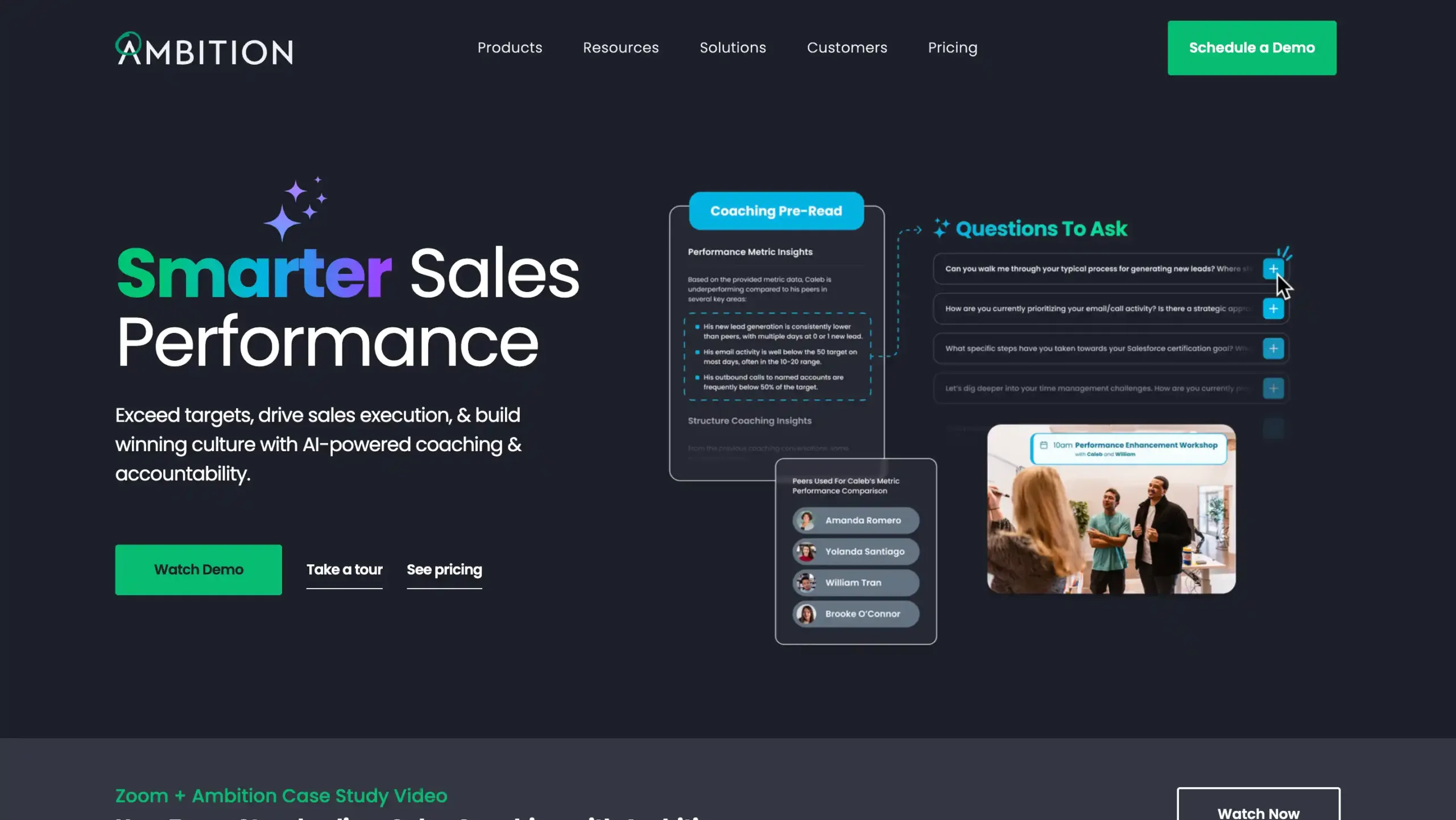 Landing Page Ambition Ambition-Sales Enablement Tools