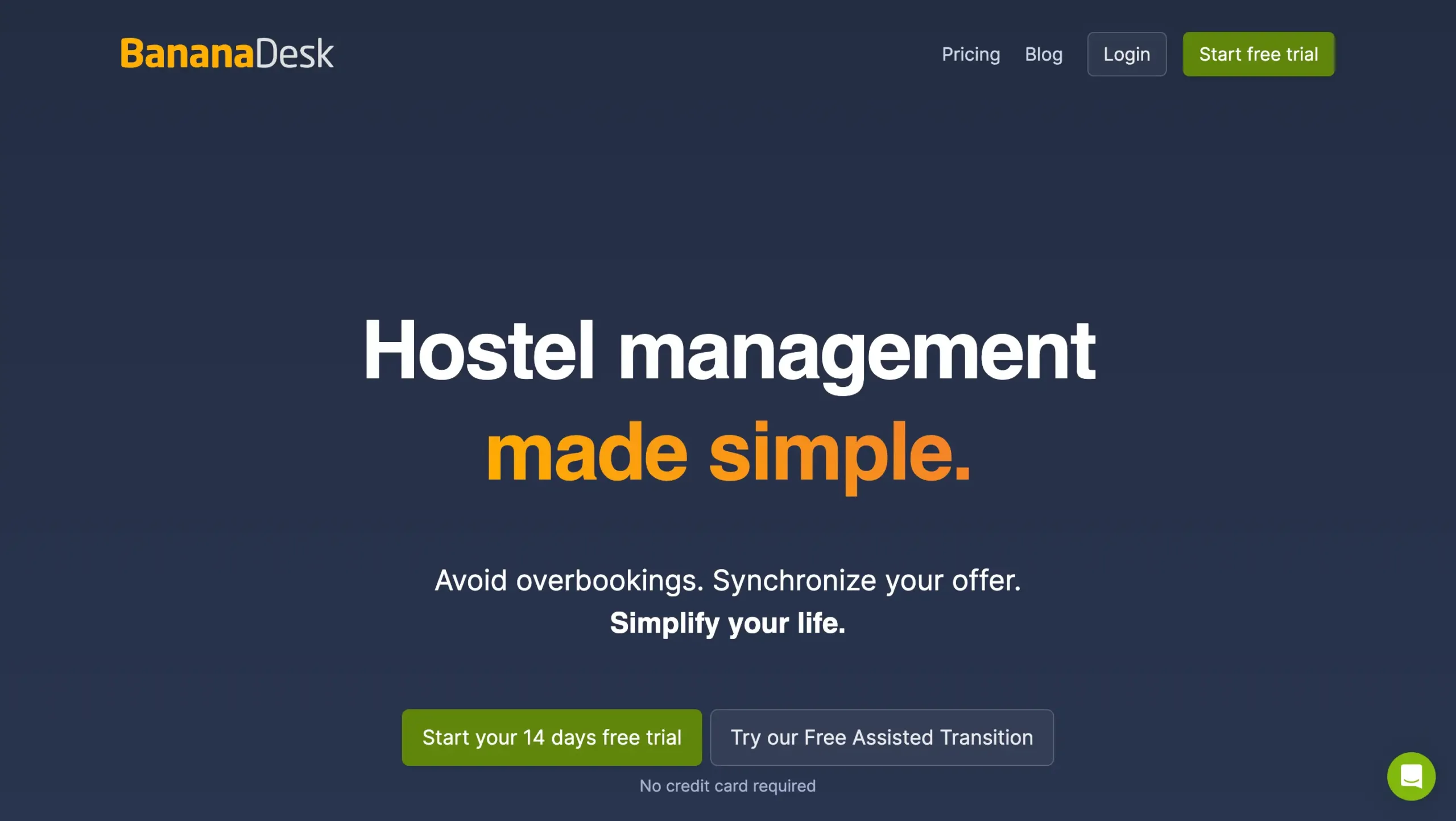 Landing Page BananaDesk BananaDesk-Channel Management Software