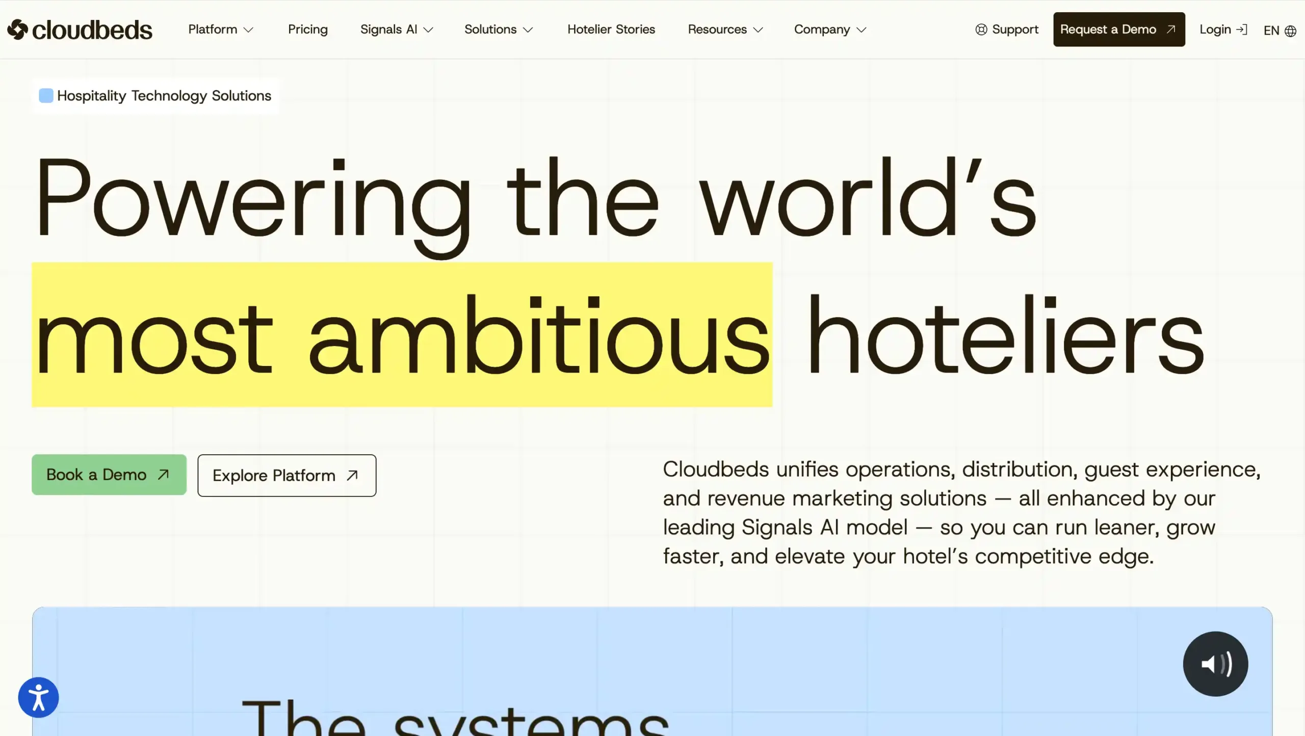 Landing Page Cloudbeds Cloudbeds-Channel Management Software