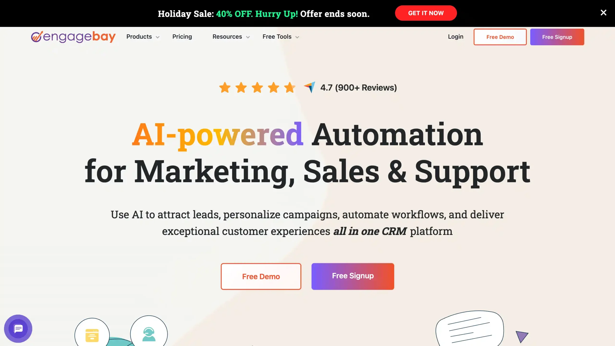 Landing Page EngageBay EngageBay-aplikasi crm gratis terbaik