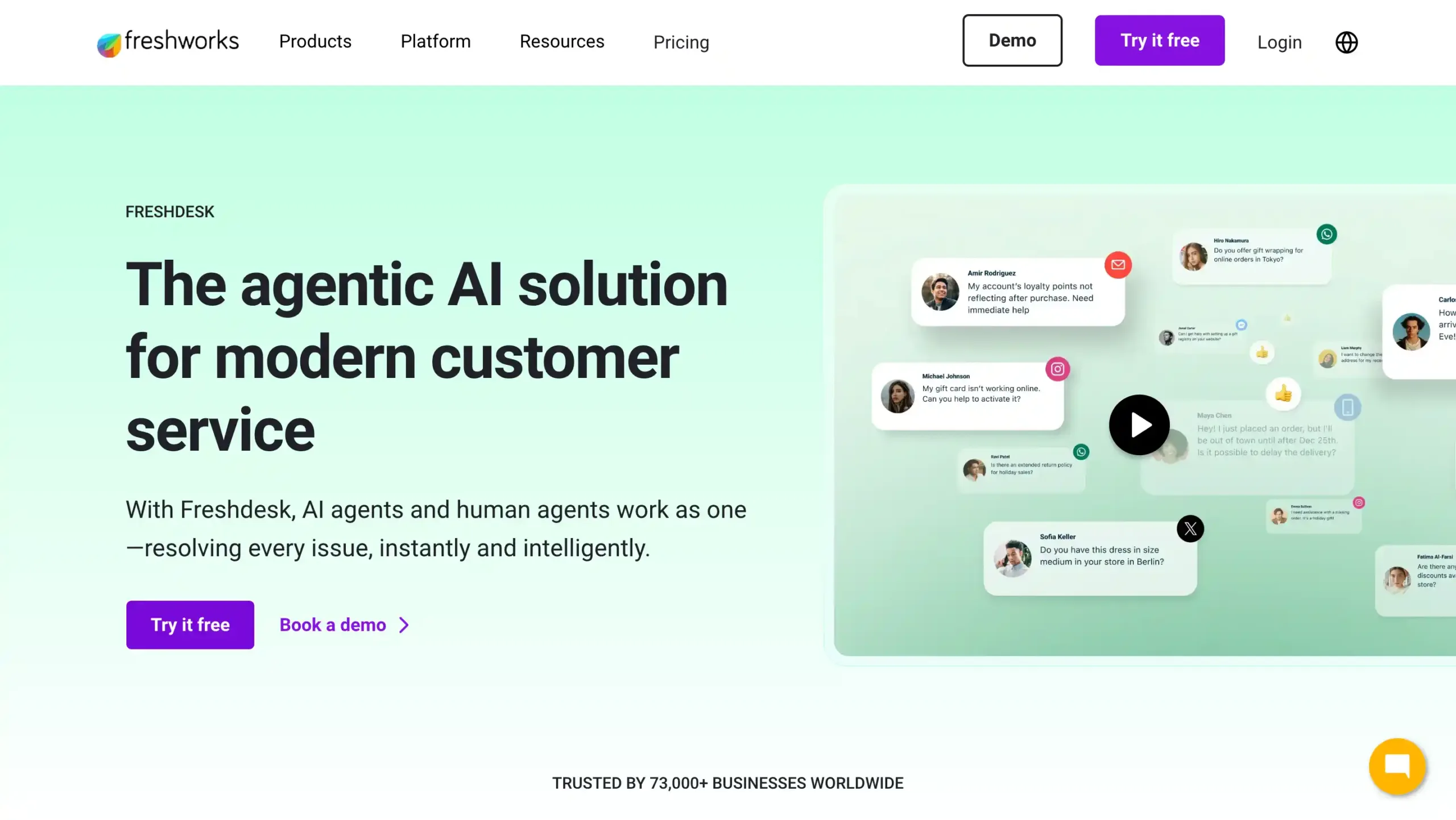 Landing Page Freshdesk alternatif zendesk terbaik-Freshdesk