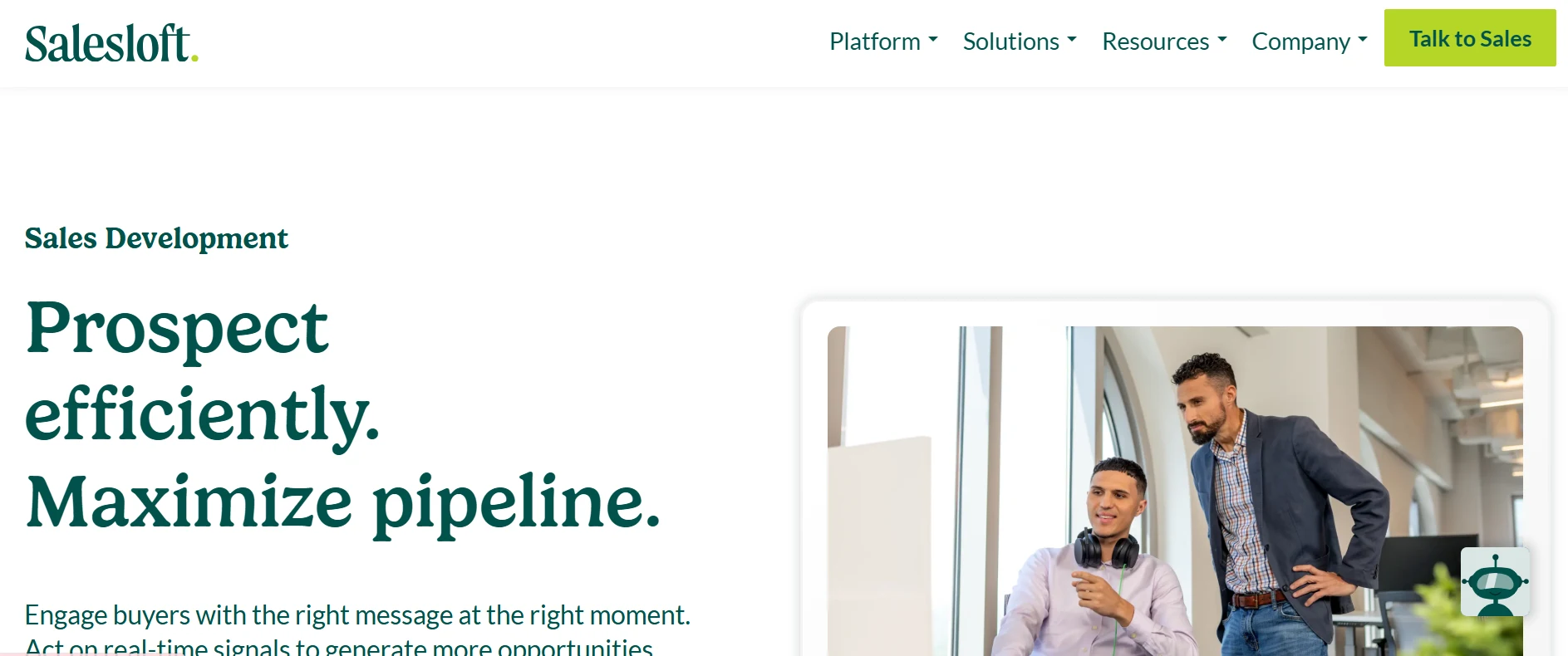 Halaman Landing Page Sales Development Tools Sales Performance Management Salesloft