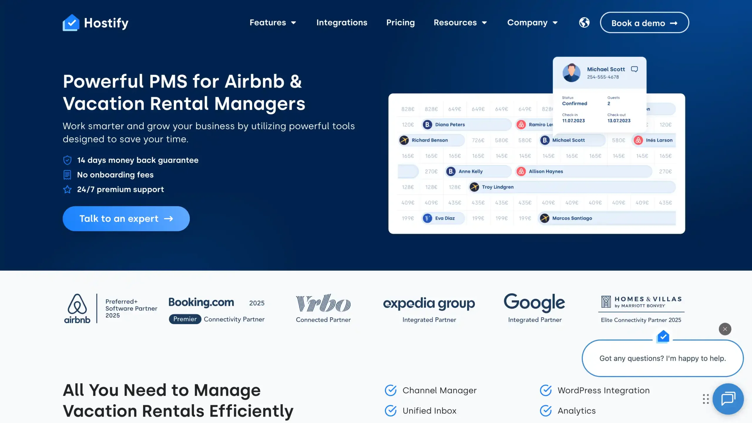 Landing Page Hostify Hostify-Channel Management Software
