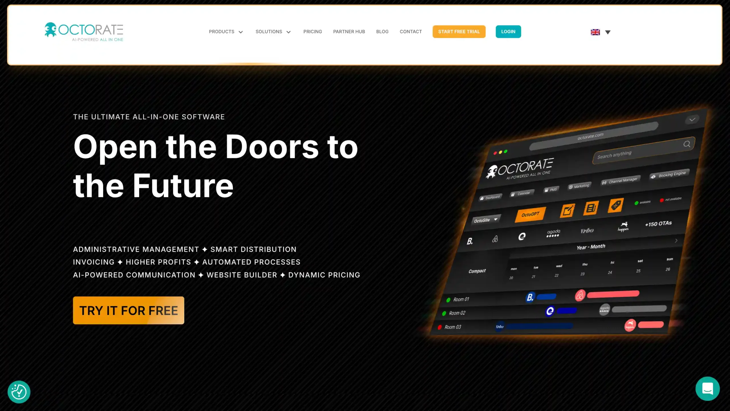 Landing Page Octorate Octorate-Channel Management Software