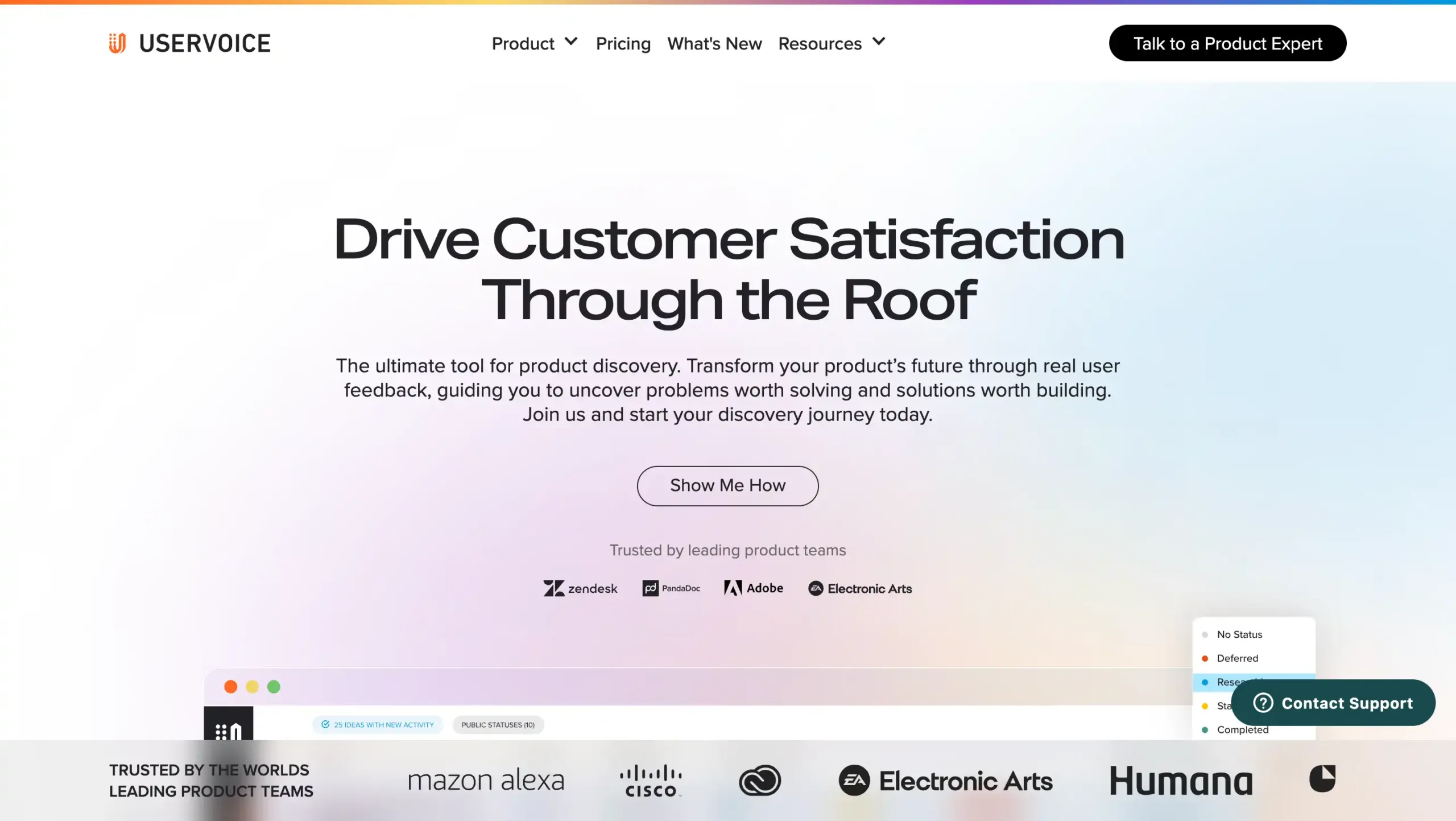 Landing Page UserVoice Feedback Management System_UserVoice