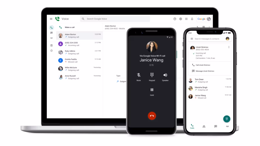 Gambar Dashboard Aplikasi VoIP Google Voice