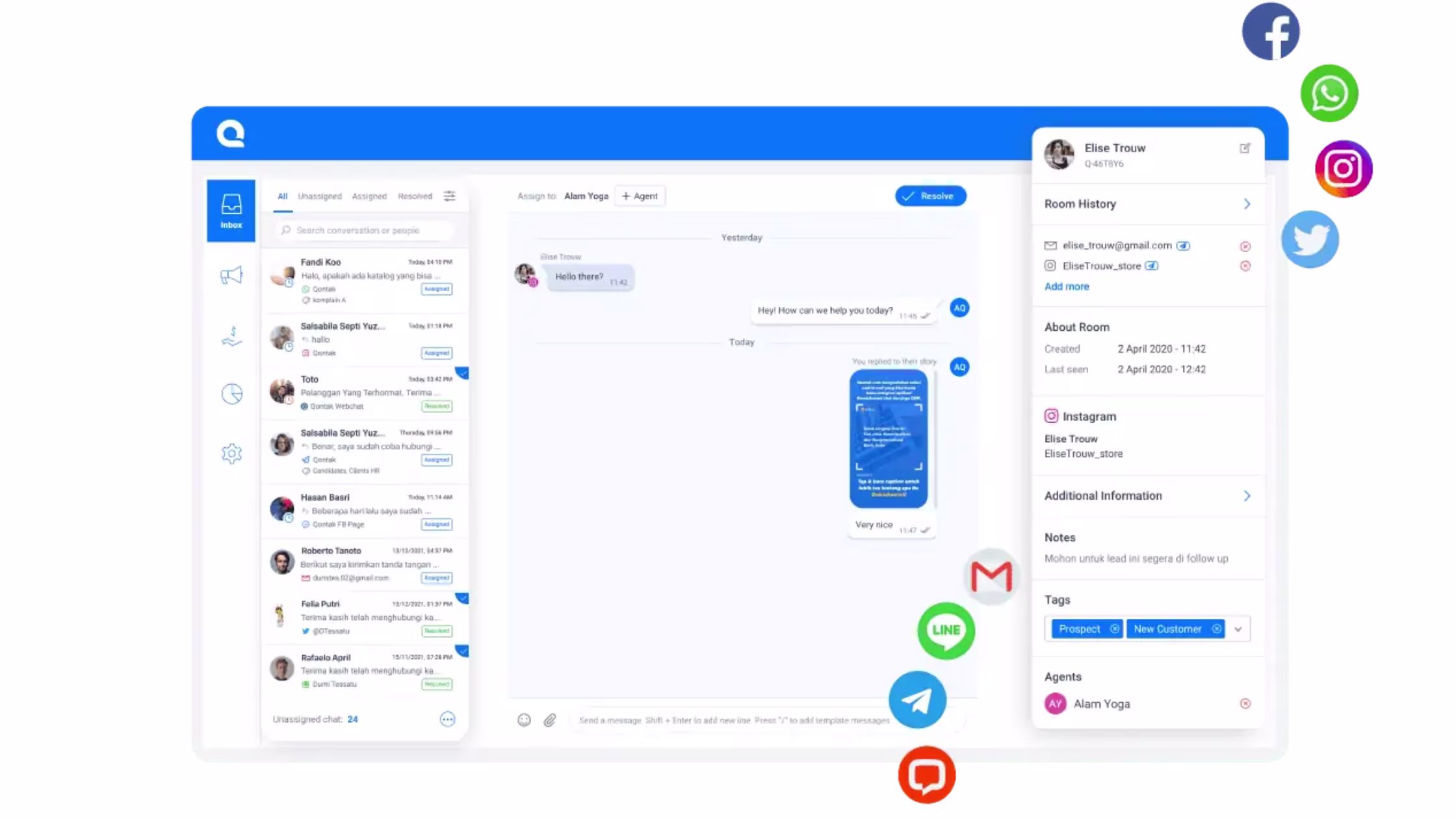 Gambar Dashboard Aplikasi VoIP Mekari Qontak