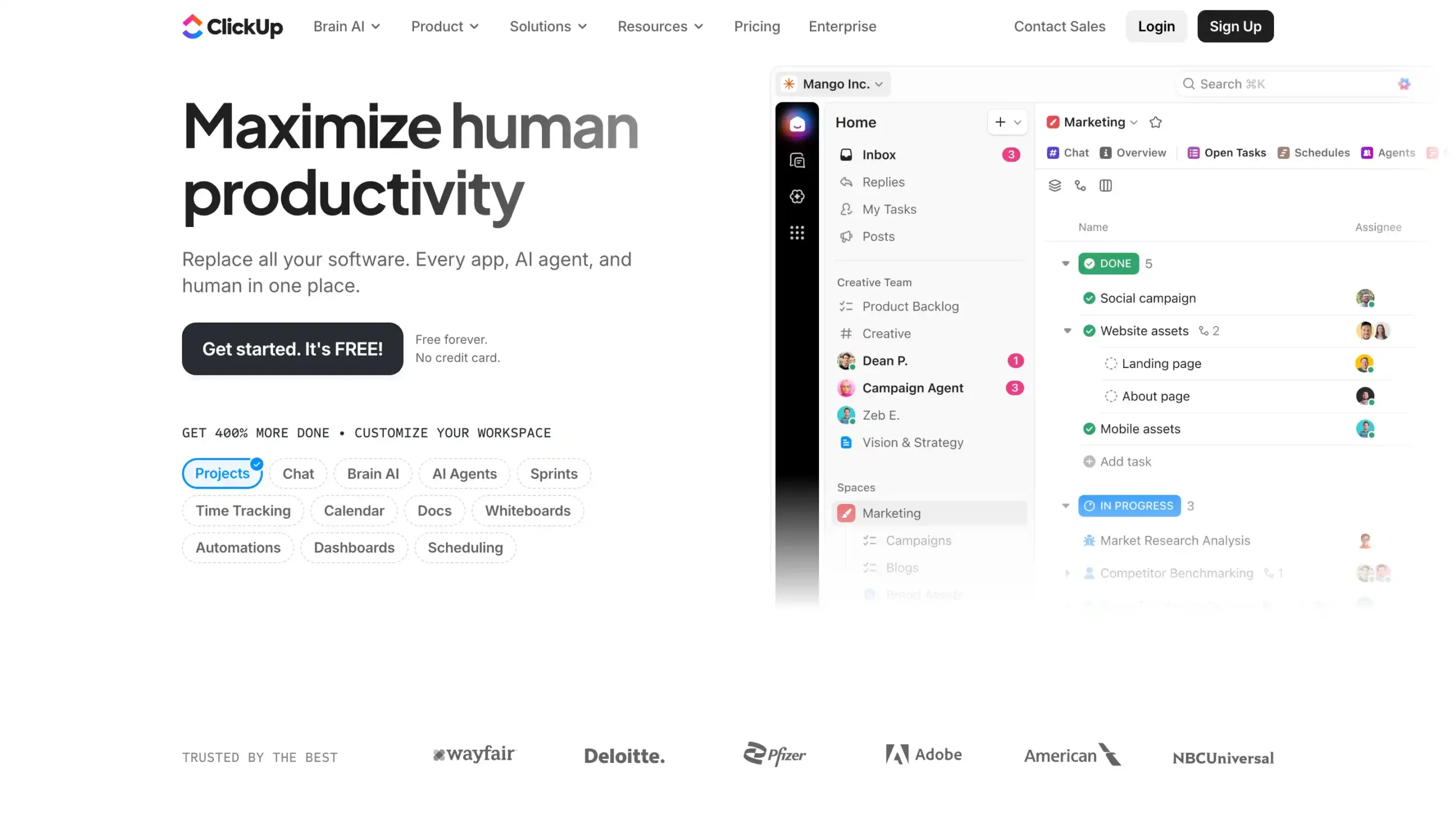 Data Management Platform-ClickUp