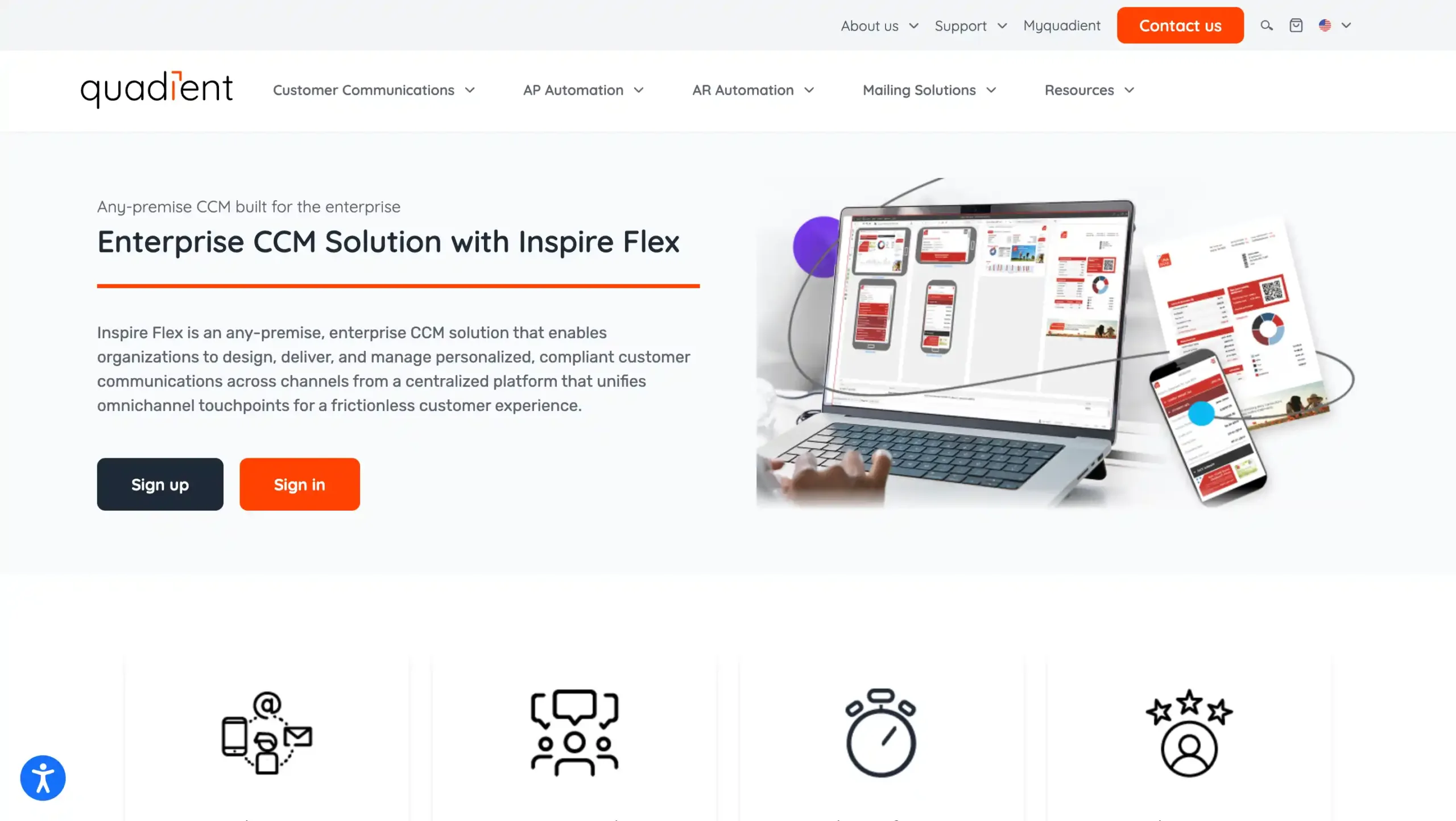 Landing Page Quadient Inspire quadient software-ccm software