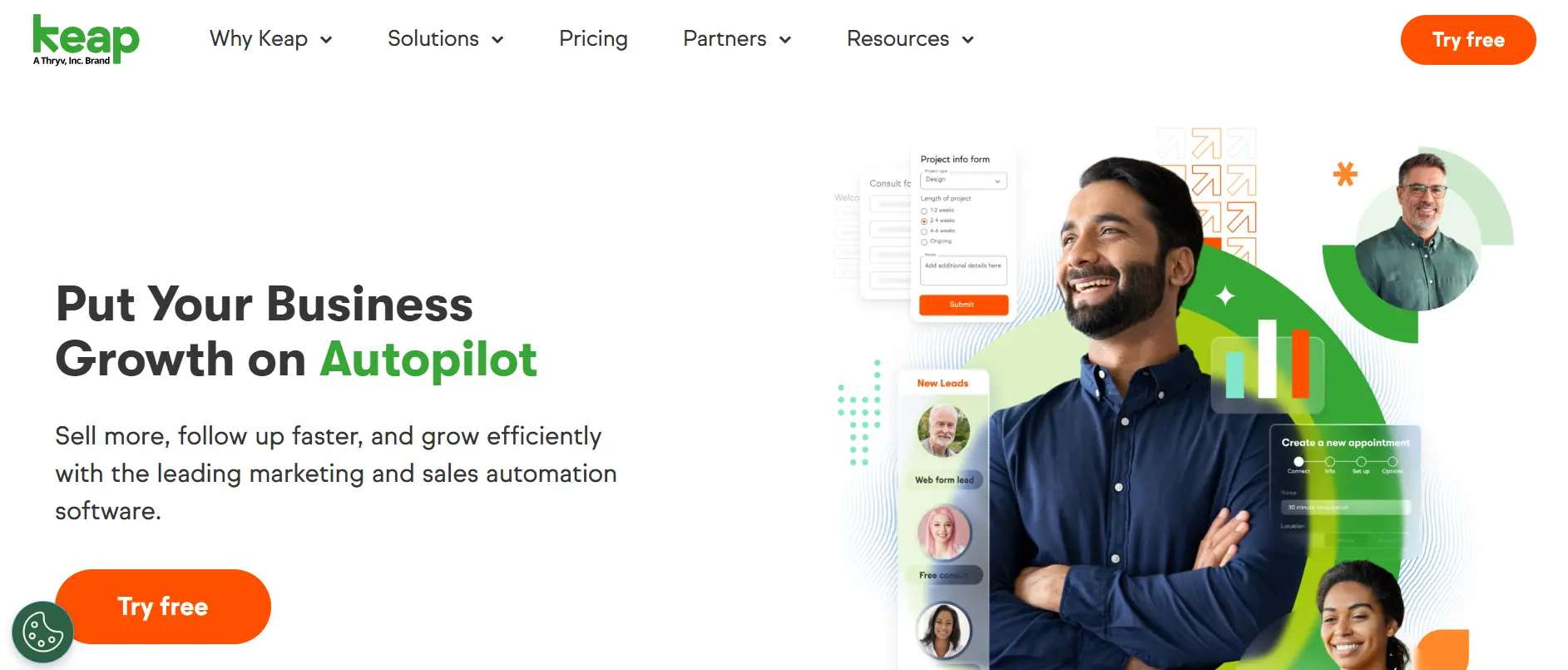 Homepage Aplikasi CRM Keap