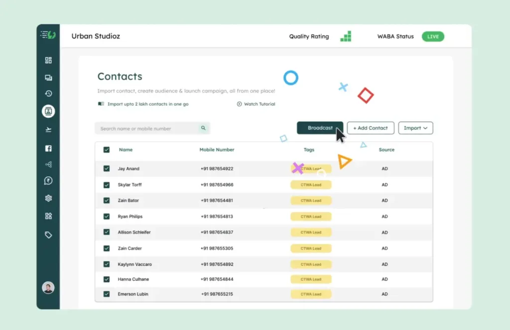 Tampilan Dashboard Aplikasi Broadcast AISensy Tampilan Dashboard Aplikasi Broadcast AISensy