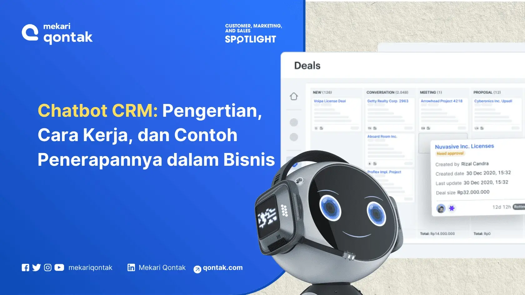 Ilustrasi solusi chatbot CRM Mekari Qontak