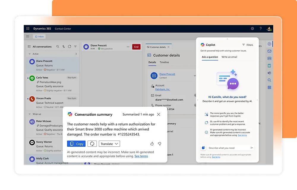 Dashboard Manajemen Kontak Aplikasi CRM Microsoft Dynamics 365 CRM