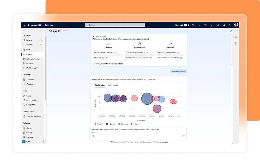 Dashboard Sales Hub Aplikasi CRM Microsoft Dynamics 365 CRM