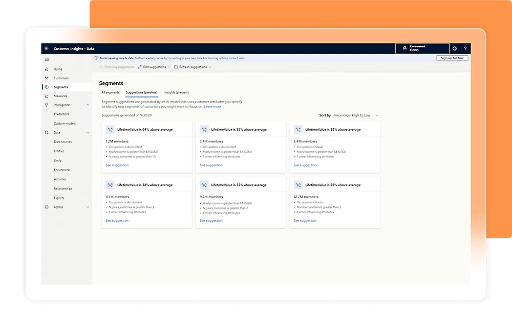 Dashboard Segmentasi Pelanggan Aplikasi CRM Microsoft Dynamics 365 CRM
