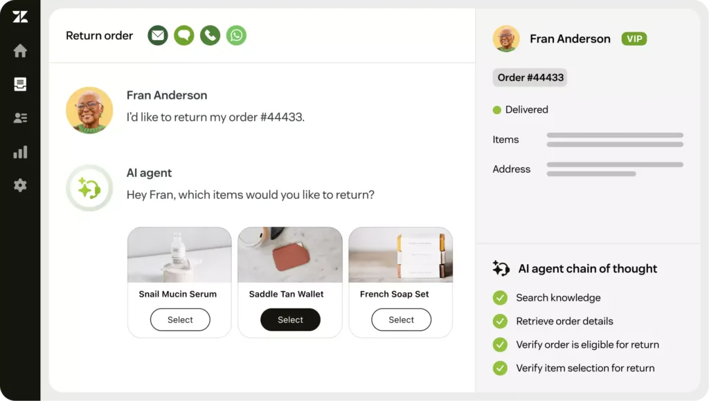 Dashboard Aplikasi CRM Zendesk