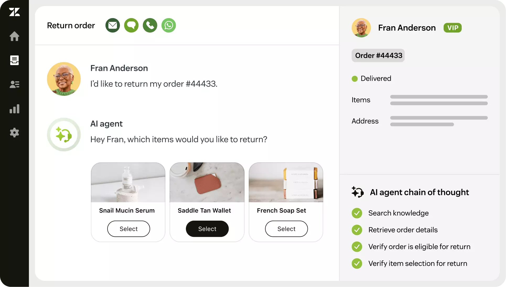 Dashboard Aplikasi CRM Zendesk