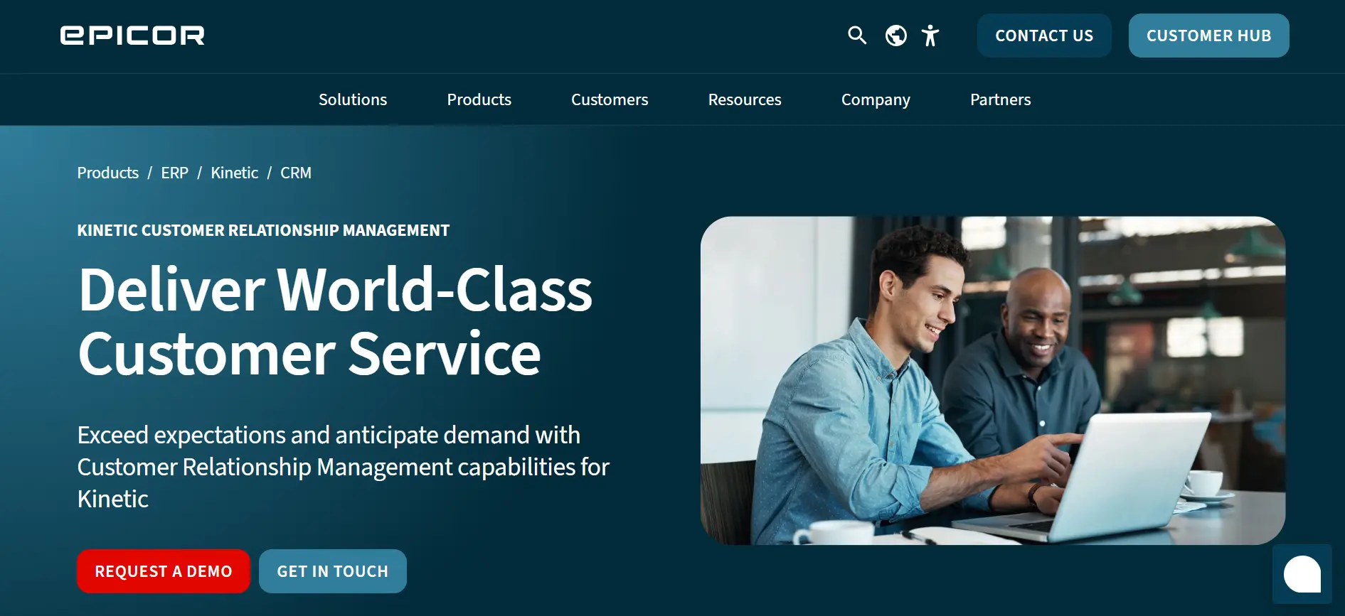 Homepage Aplikasi CRM Epicor CRM