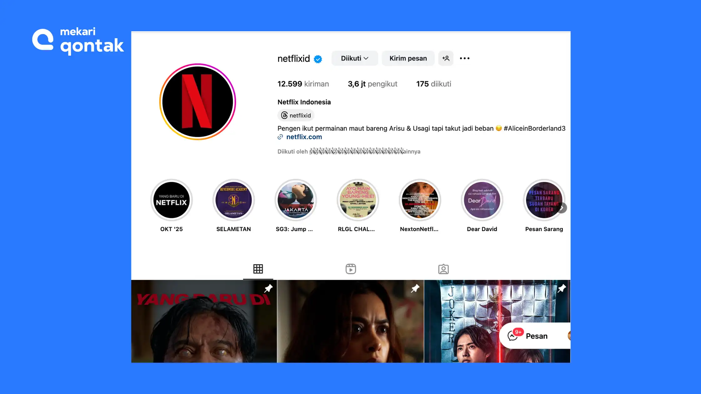 Contoh Social Media Optimization Netflix Indonesia