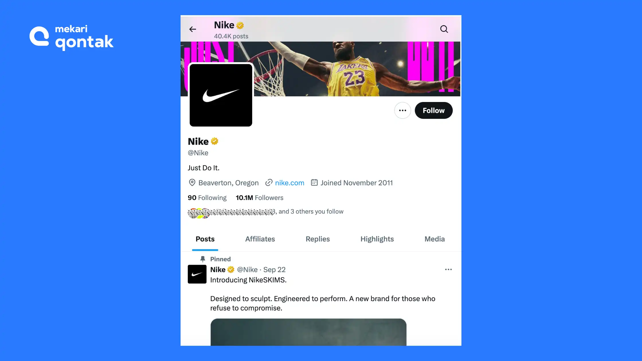 Contoh Social Media Optimization Nike