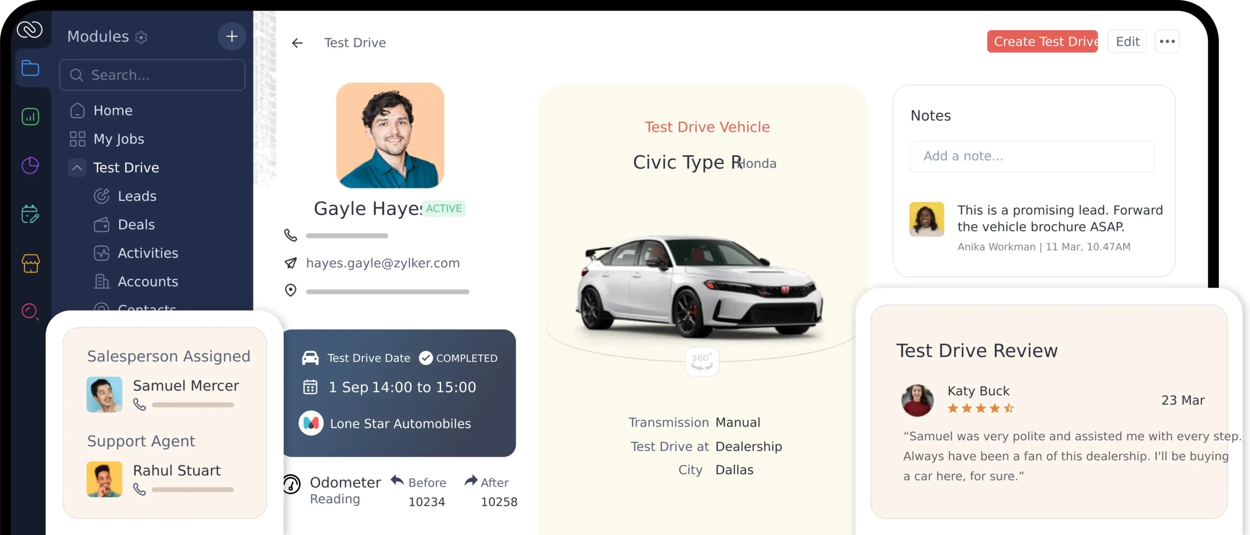 Dashboard Aplikasi CRM Zoho CRM